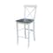 International Concepts Round 36 in Rd Extend Dining Table, 4 X-back Bar Ht Stools, White/Heather Gray, 36 W, 48 L, 41.3 in H K05-36RXT-6B-S6133-4 - alternate 4